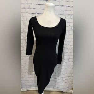 Womens Venus Black Bodycon Dress One Sided Cold Shoulder Cut Out Sz XS